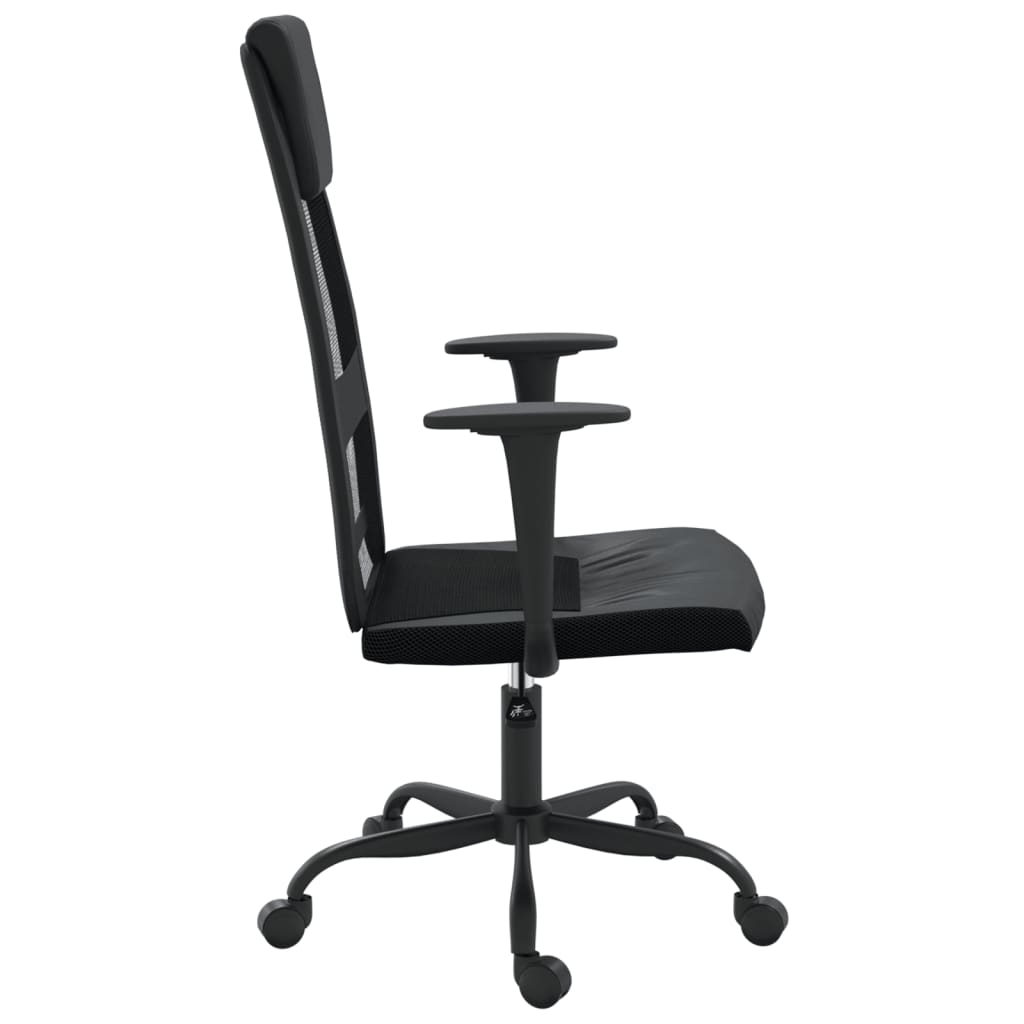 Silla De Oficina Altura Ajustable Tela Malla Y Cuero Pe