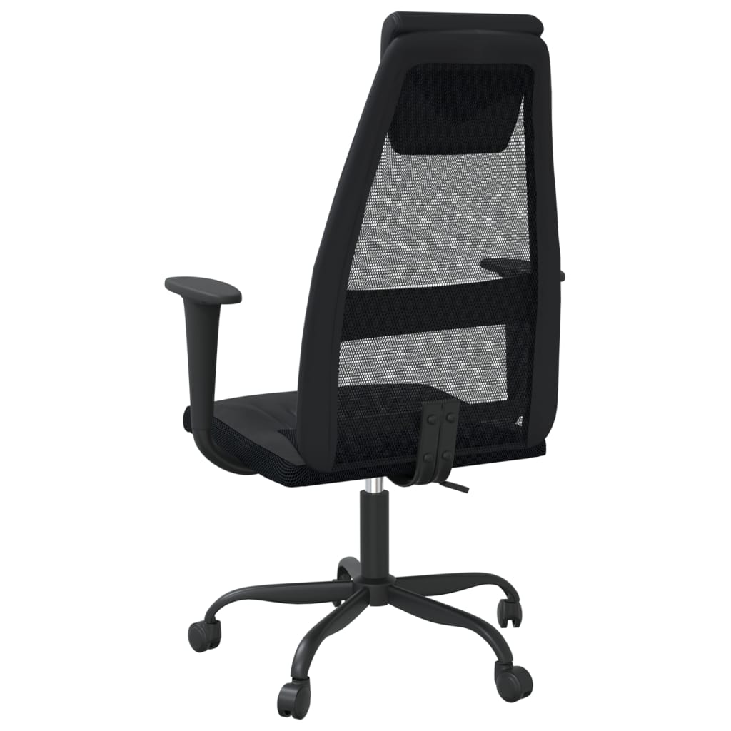 Silla De Oficina Altura Ajustable Tela Malla Y Cuero Pe