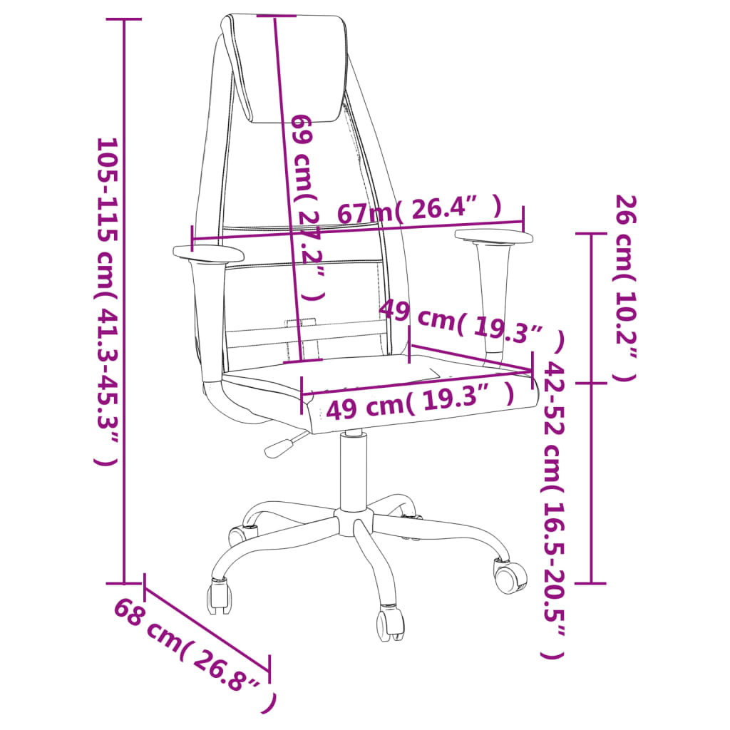 Silla De Oficina Altura Ajustable Tela Malla Y Cuero Pe