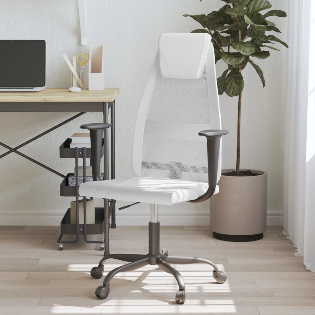 Silla De Oficina Altura Ajustable Tela Malla Y Cuero Pe