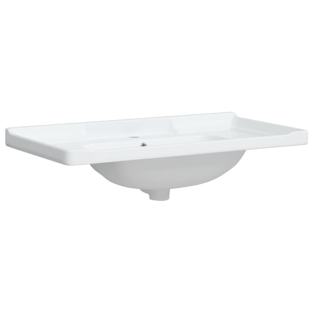 Lavabo De Baño Rectangular Cerámica Blanco 91,5X48X23 Cm