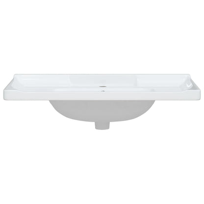 Lavabo De Baño Rectangular Cerámica Blanco 91,5X48X23 Cm