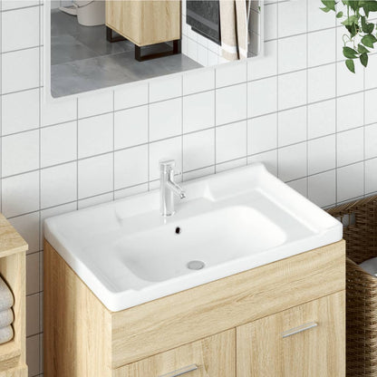 Lavabo De Baño Rectangular Cerámica Blanco 91,5X48X23 Cm