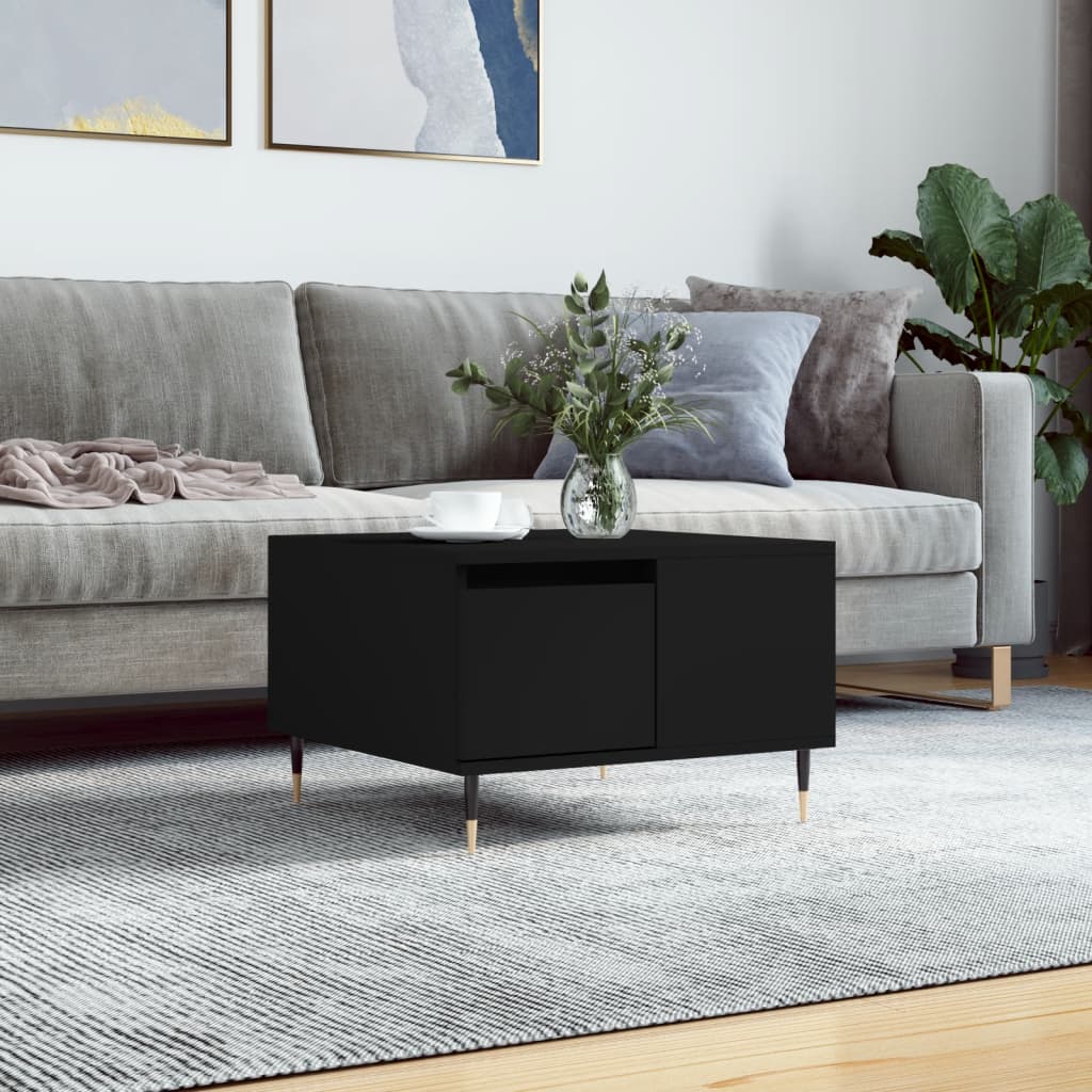 Mesa De Centro Madera Contrachapada Roble Marrón 55X55X36,5 Cm