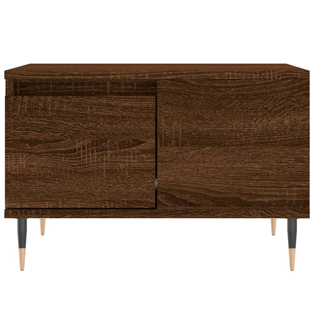 Mesa De Centro Madera Contrachapada Roble Marrón 55X55X36,5 Cm