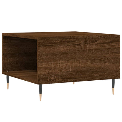 Mesa De Centro Madera Contrachapada Roble Marrón 55X55X36,5 Cm