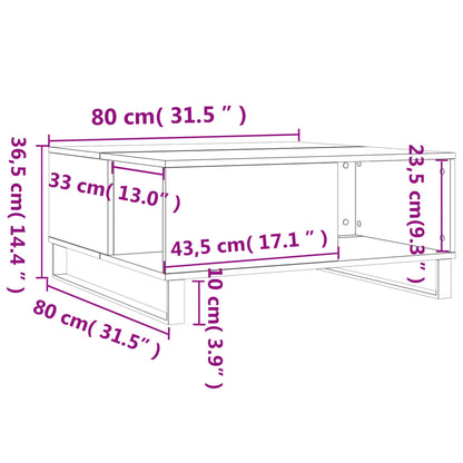 Mesa De Centro Madera Contrachapada 80X80X36,5 Cm