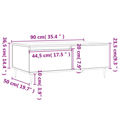 Mesa De Centro Madera Contrachapada 90X50X36,5 Cm