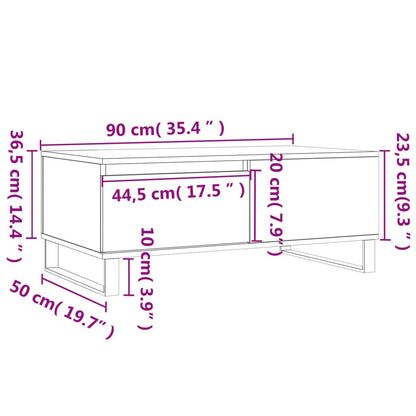 Mesa De Centro Madera Contrachapada 90X50X36,5 Cm