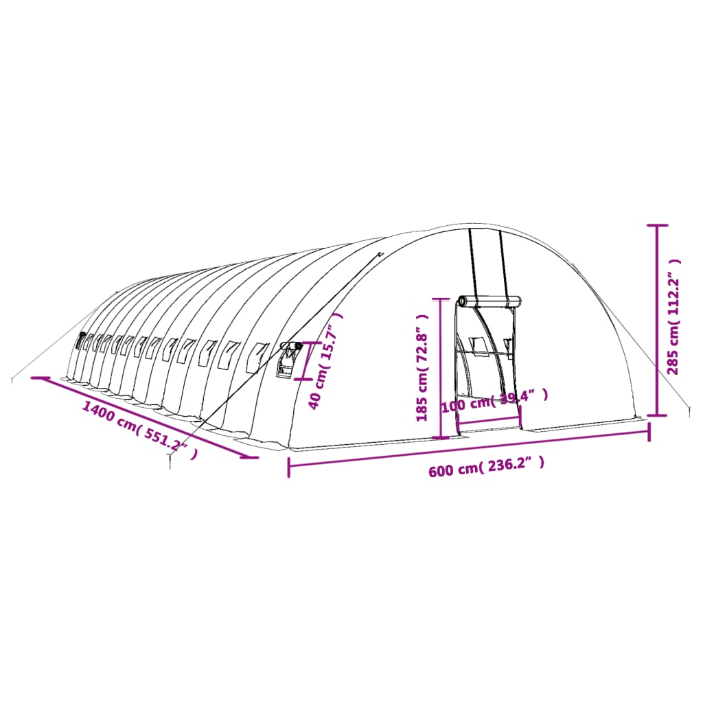 Invernadero Con Estructura De Acero 84 M² 14X6X2,85 M