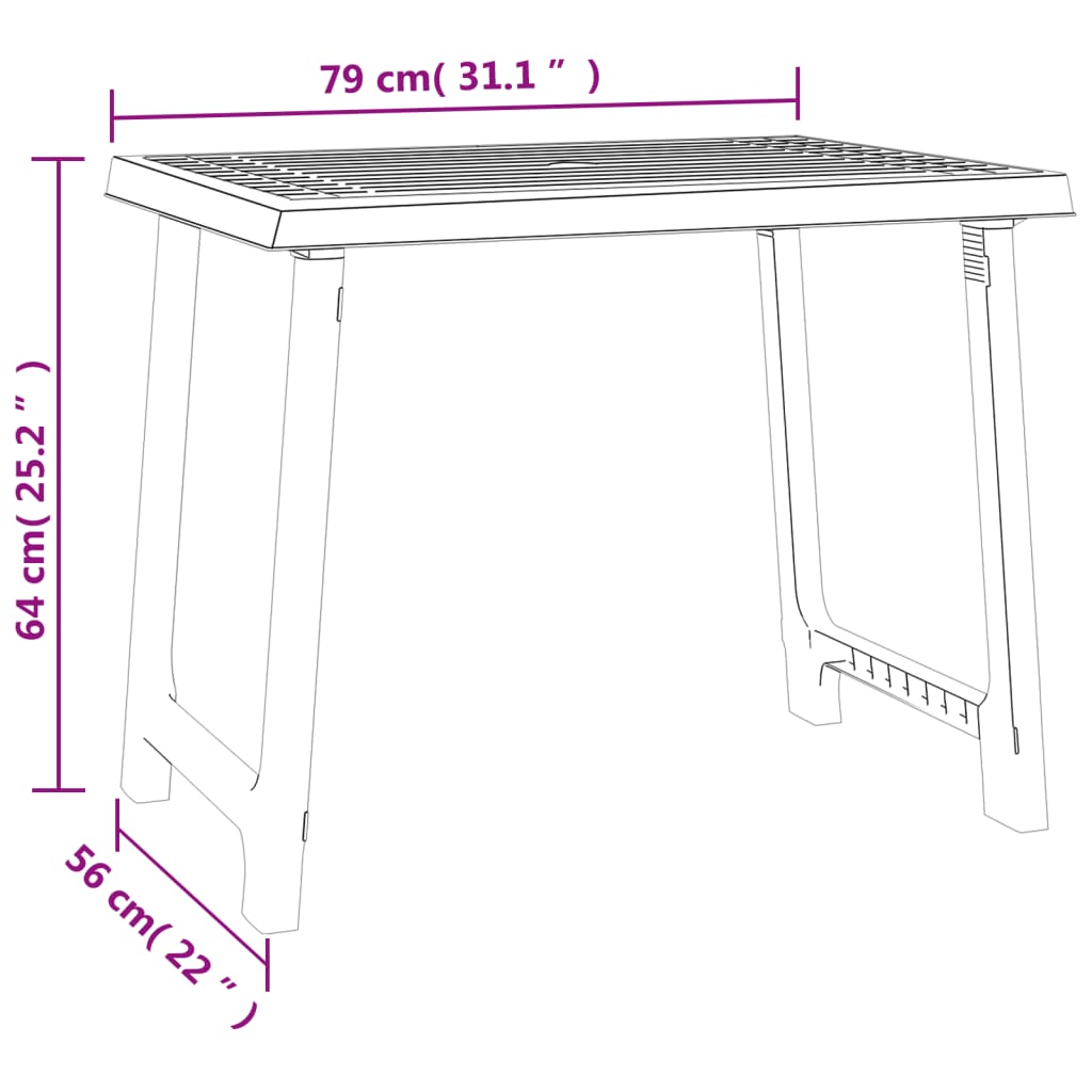 Mesa De Camping Aspecto De Madera Pp Gris 79X56X64 Cm