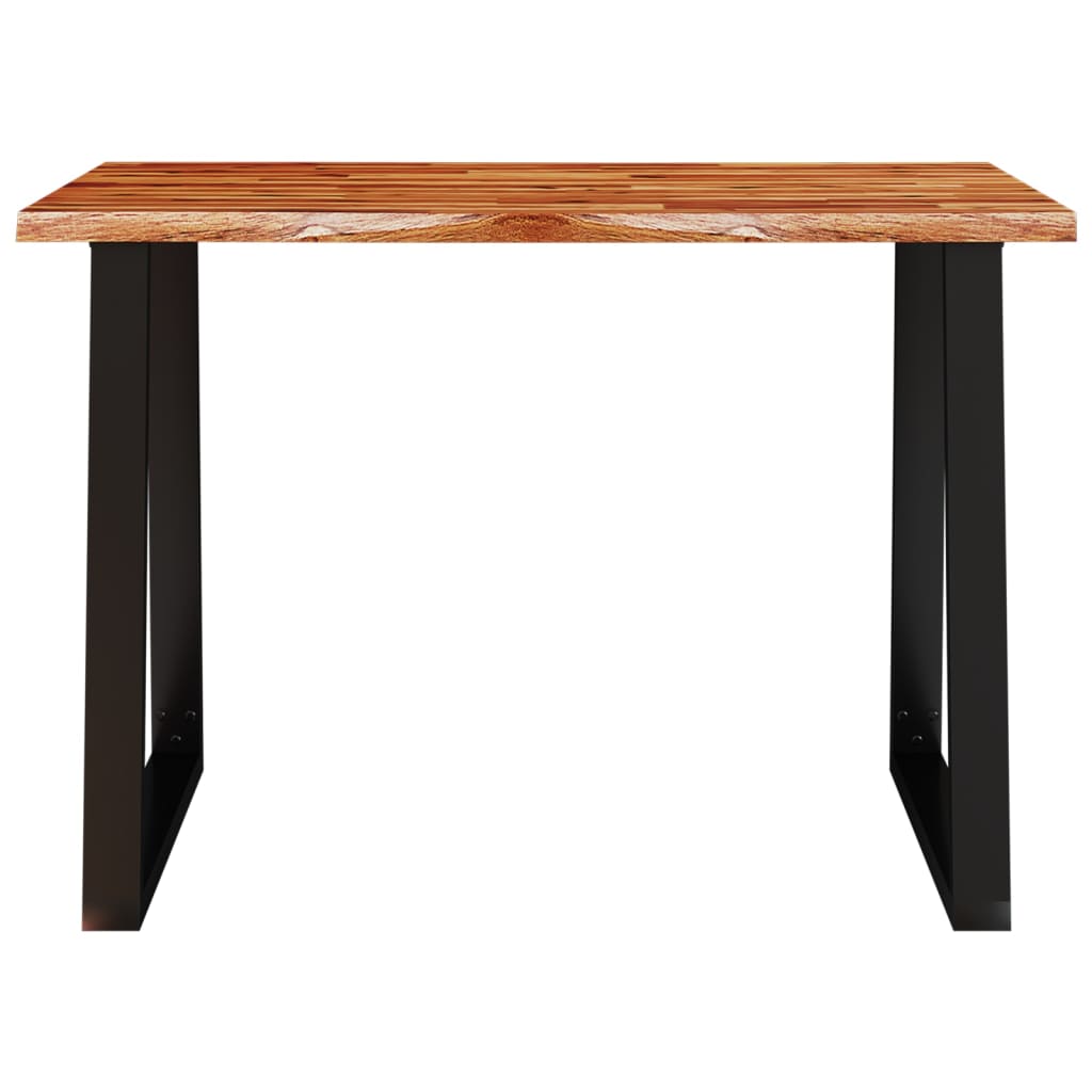 Mesa De Comedor Con Borde Vivo Madera Maciza Acacia 110X70X75Cm