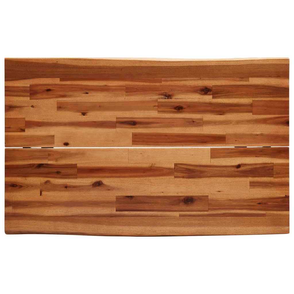 Mesa De Comedor Con Borde Vivo Madera Maciza Acacia 110X70X75Cm