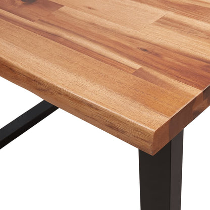 Mesa De Comedor Con Borde Vivo Madera Maciza Acacia 110X70X75Cm