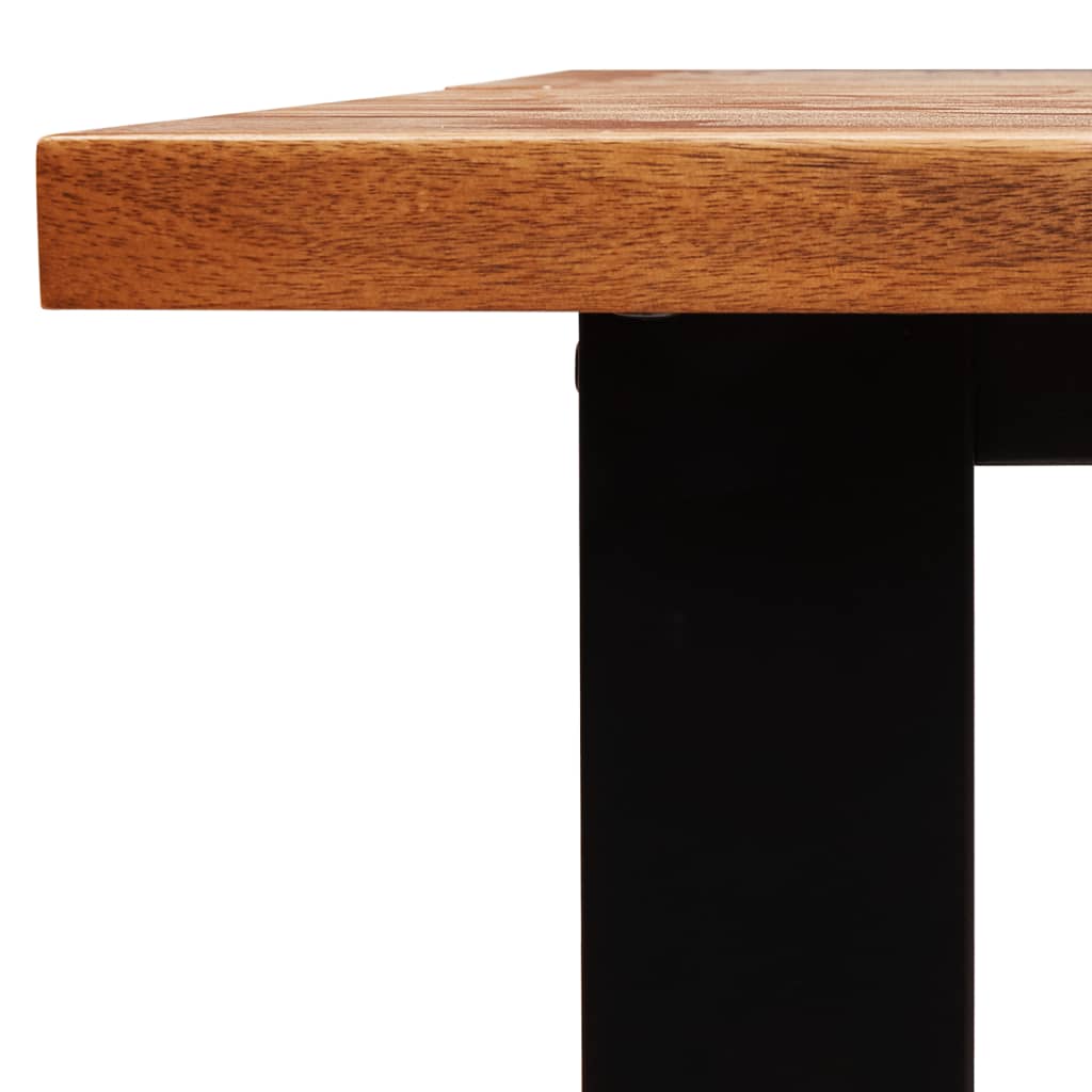 Mesa De Comedor Con Borde Vivo Madera Maciza Acacia 110X70X75Cm