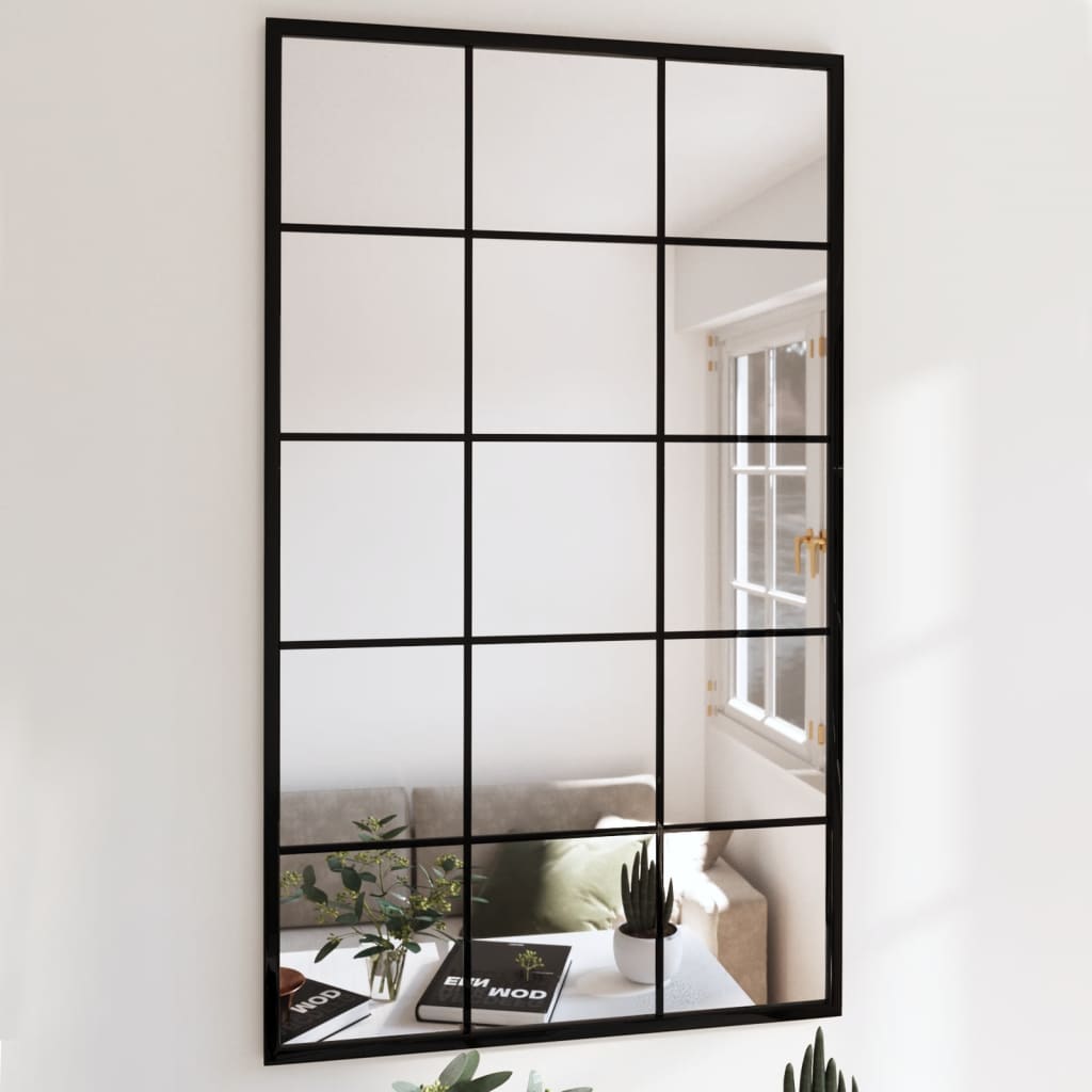 Espejo De Pared Rectangular De Hierro Negro