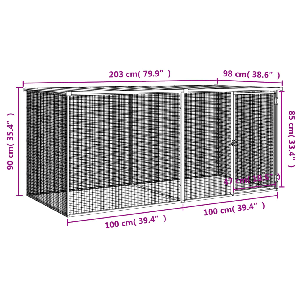 Jaula Para Gallinas Con Techo De Acero Galvanizado, ,
