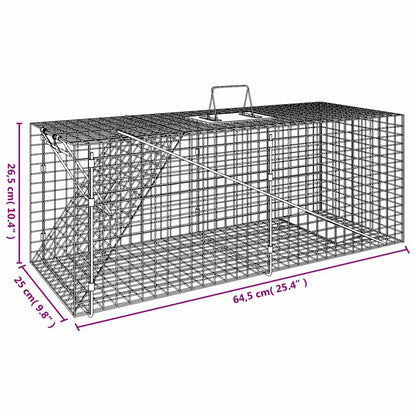 Trampa Para Animales 64,5X25X26,5 Cm Hierro Galvanizado