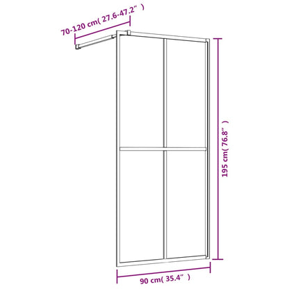 Mampara Puerta De Ducha Vidrio Transparente Esg 90X195Cm