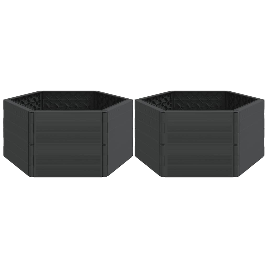 Jardineras 2 Uds Pp Gris Antracita