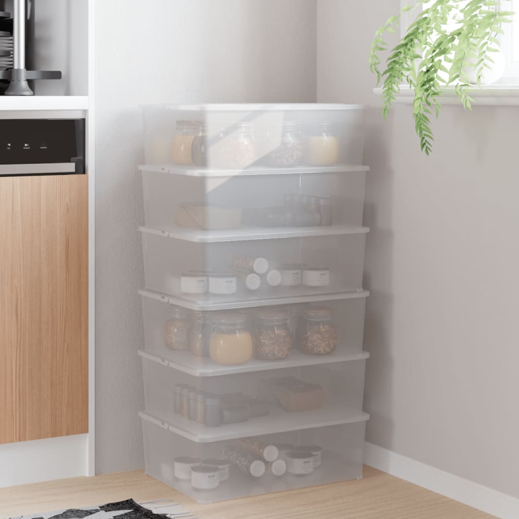 Cajas De Almacenaje Apilables 3 Uds Plástico