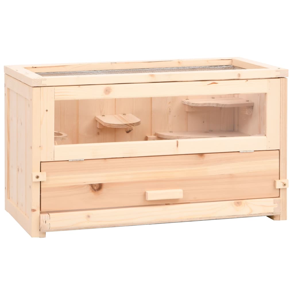 Jaula Para Hámster Madera Maciza Abeto 60X30X35 Cm