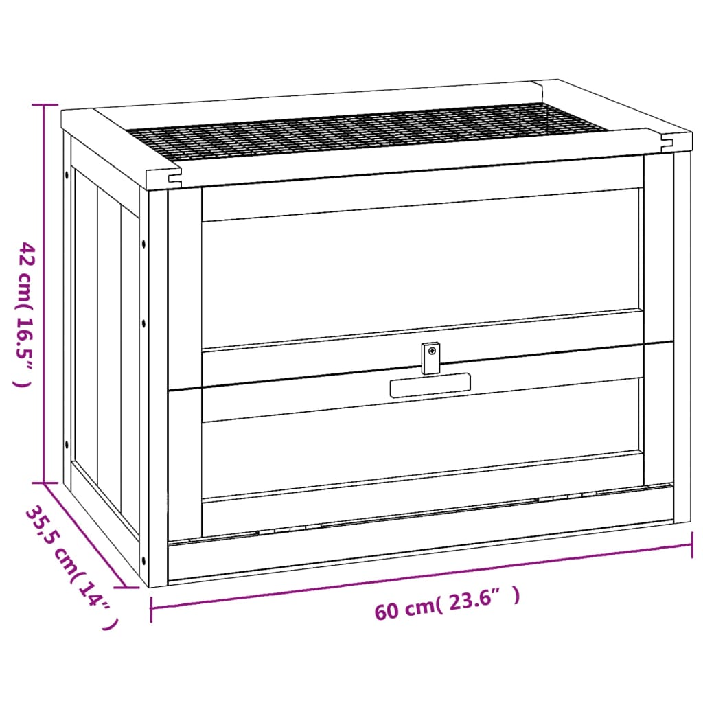 Jaula Para Hámster Madera Maciza Abeto 60X35,5X42 Cm