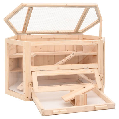 Jaula Para Hámster Madera Maciza Abeto 80X40X43 Cm
