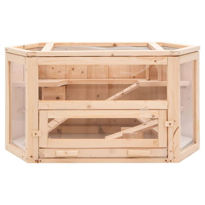 Jaula Para Hámster Madera Maciza Abeto 80X40X43 Cm