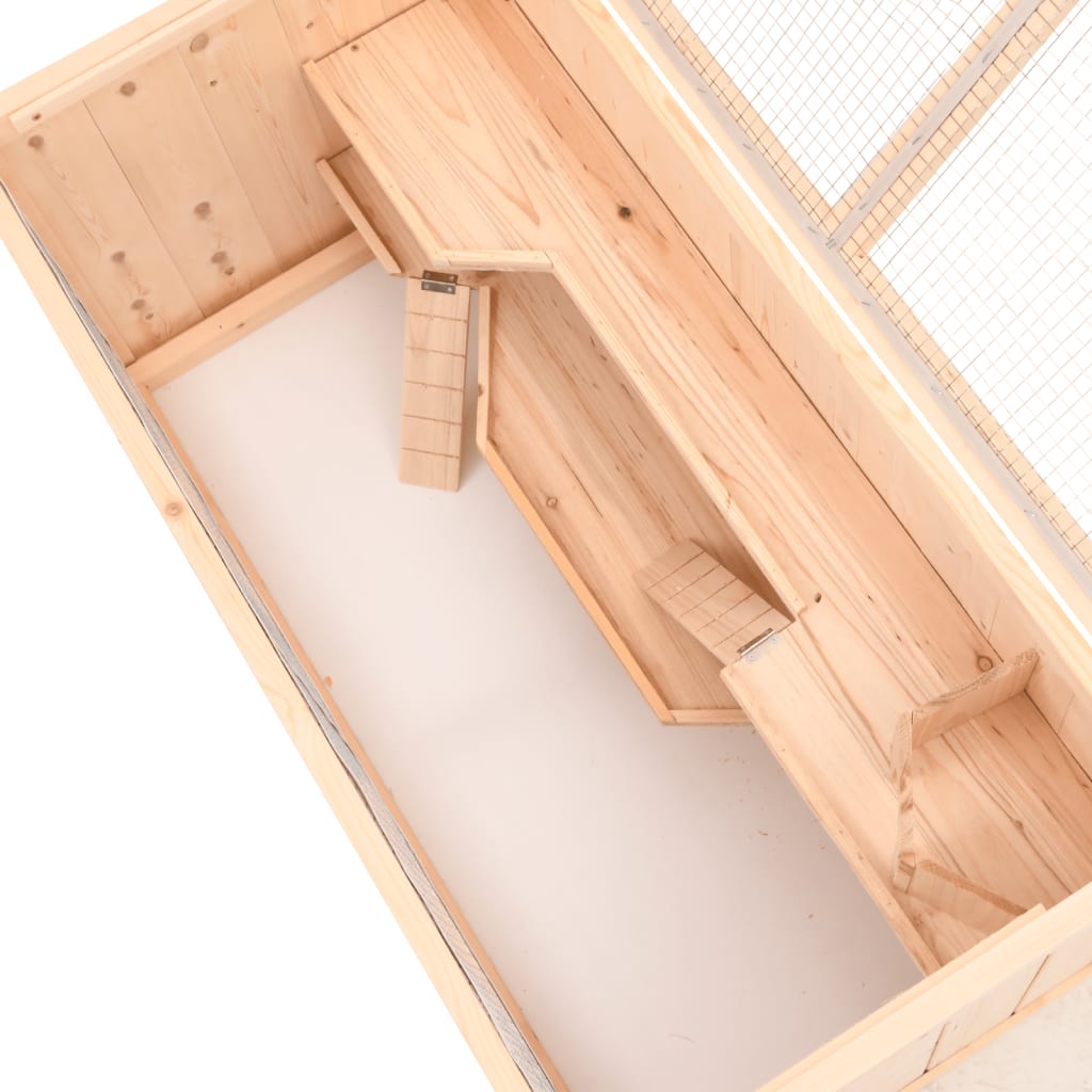 Jaula Para Hámster 89,5X45X45 Cm De Madera Maciza De Abeto