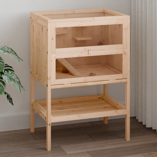 Jaula Para Hámster 55X40X80 Cm De Madera Maciza De Abeto