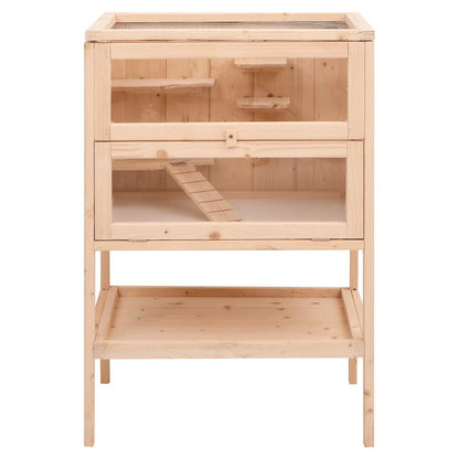 Jaula Para Hámster 55X40X80 Cm De Madera Maciza De Abeto
