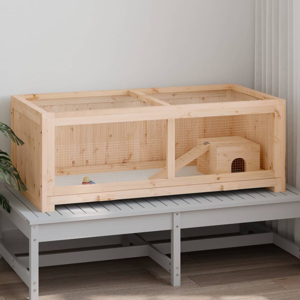 Jaula Para Hámster Madera Maciza Abeto 104X52X38 Cm