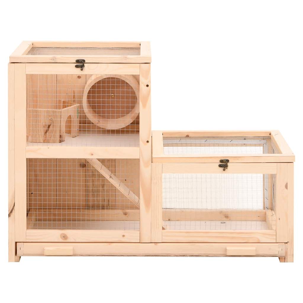 Jaula Para Hámster Madera Maciza Abeto 81X40X60 Cm