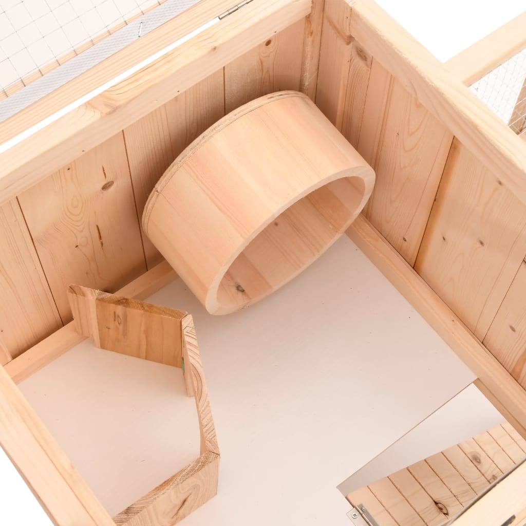 Jaula Para Hámster Madera Maciza Abeto 81X40X60 Cm