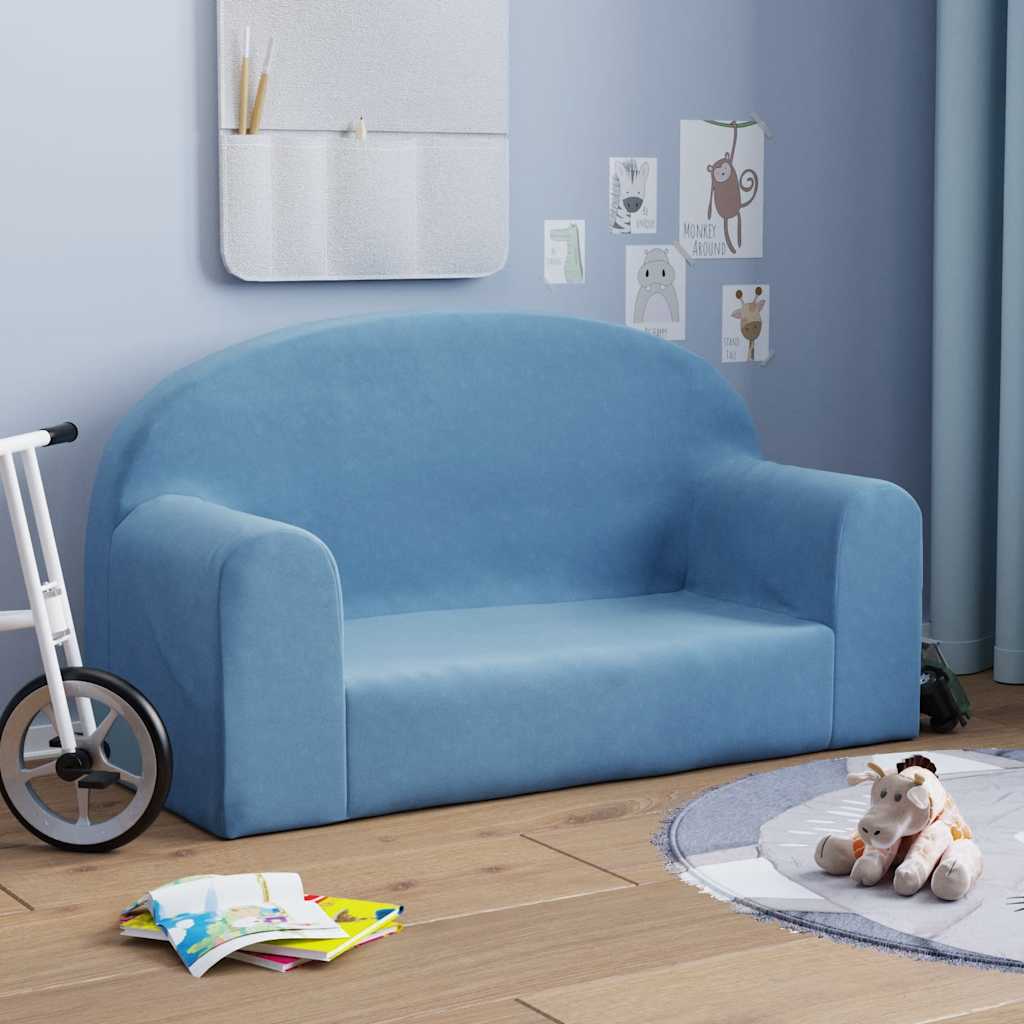Sofá Infantil De 2 Plazas De Felpa Suave Color