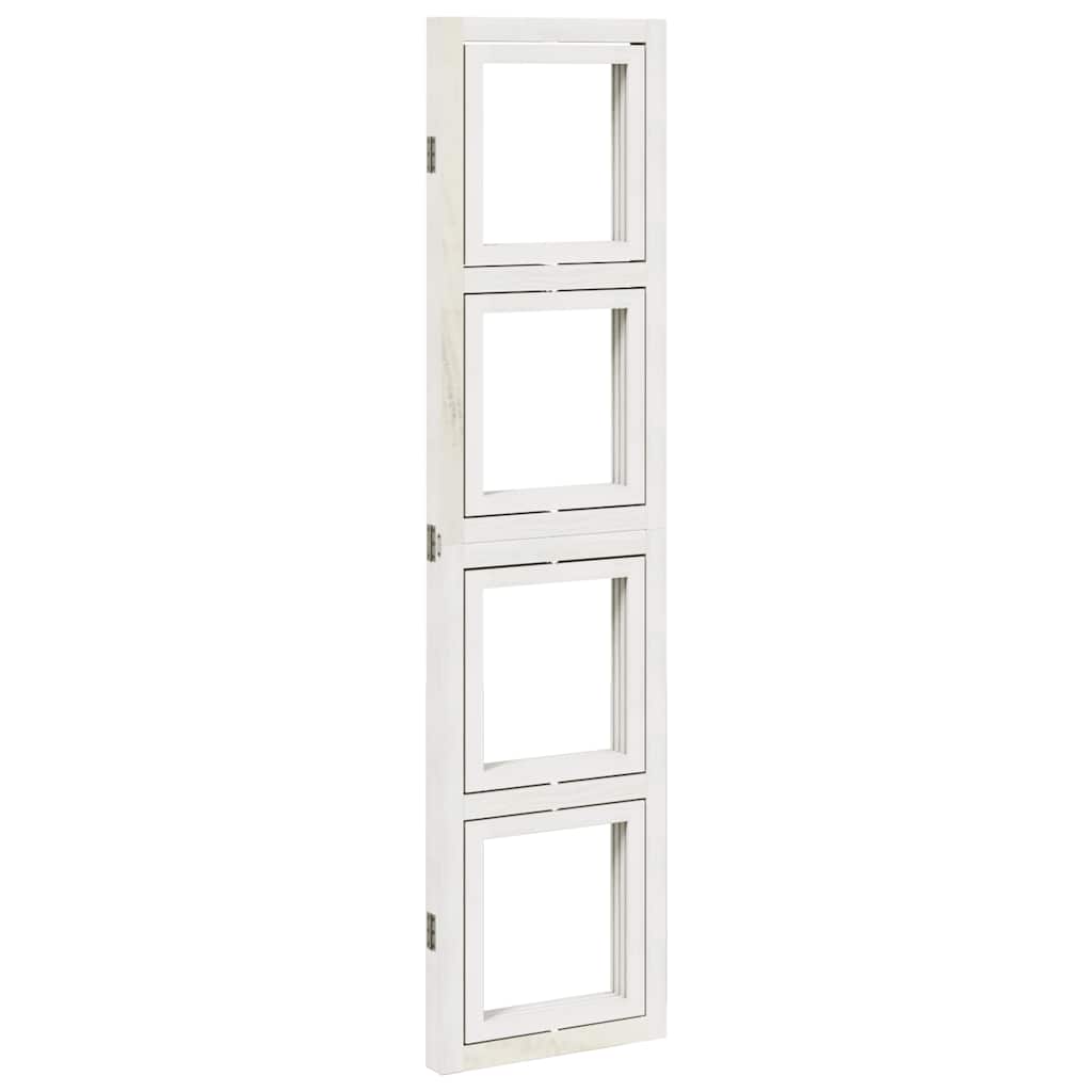 Biombo Separador De 3 Paneles Madera Maciza Paulownia Blanco