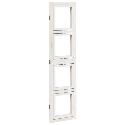 Biombo Separador De 3 Paneles Madera Maciza Paulownia Blanco