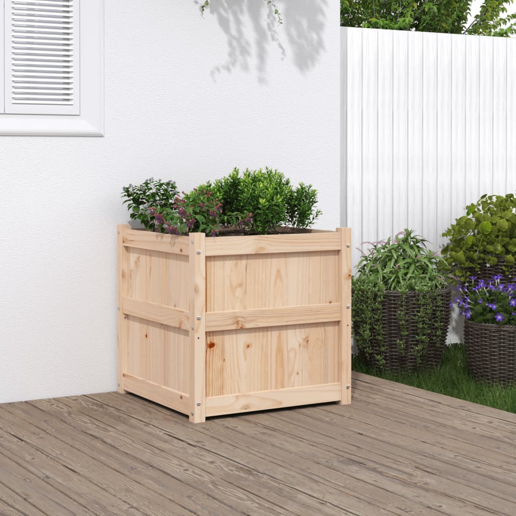 Jardineras De Exterior 2 Uds Madera Maciza De Pino Marrón Cera