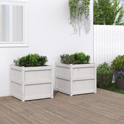 Jardineras De Exterior 2 Uds Madera Maciza De Pino Marrón Cera