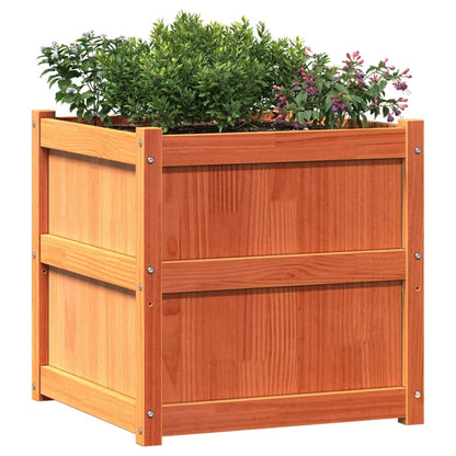 Jardineras De Exterior 2 Uds Madera Maciza De Pino Marrón Cera