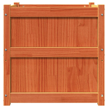 Jardineras De Exterior 2 Uds Madera Maciza De Pino Marrón Cera