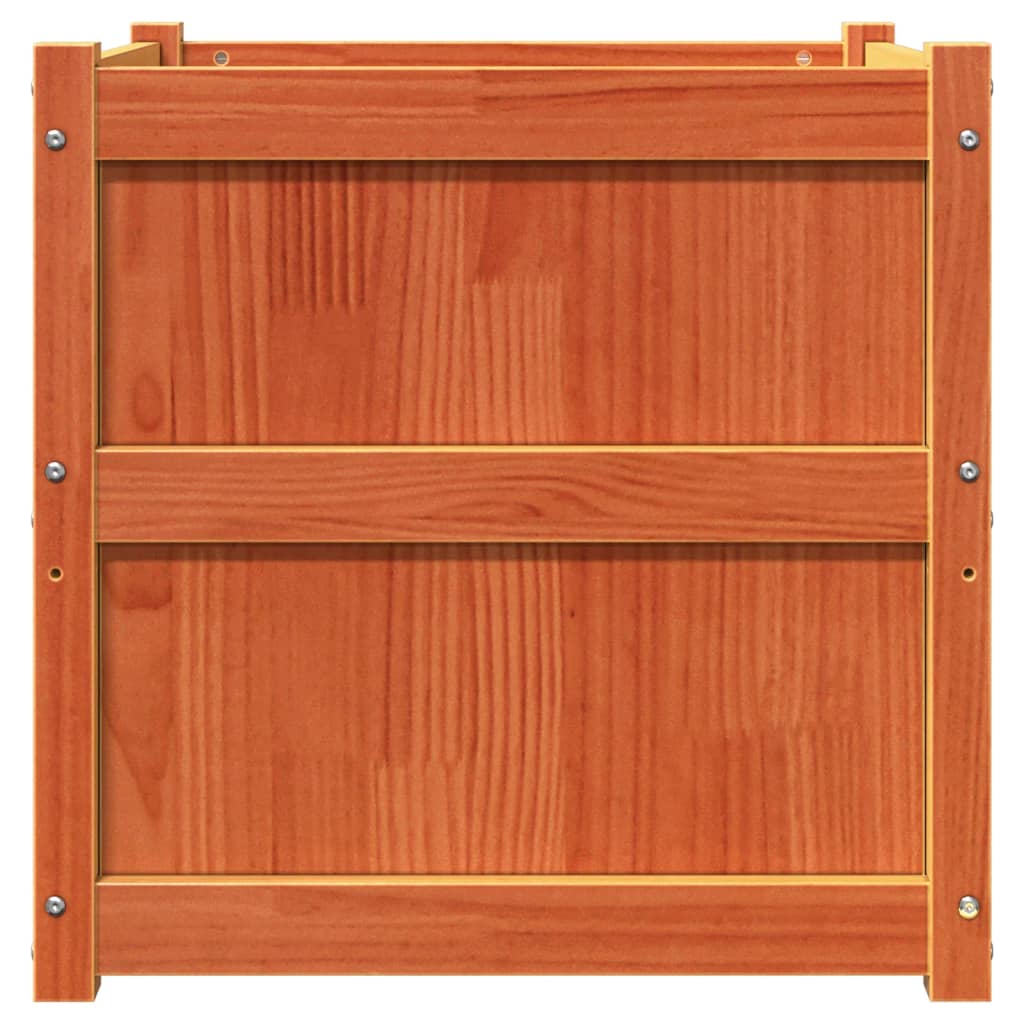 Jardineras De Exterior 2 Uds Madera Maciza De Pino Marrón Cera