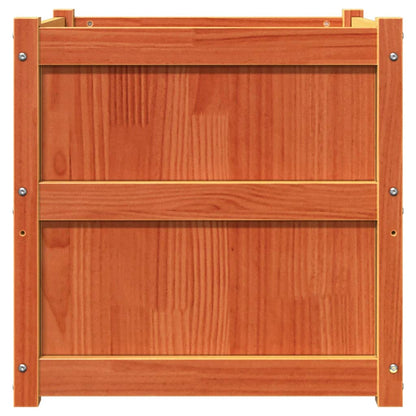 Jardineras De Exterior 2 Uds Madera Maciza De Pino Marrón Cera