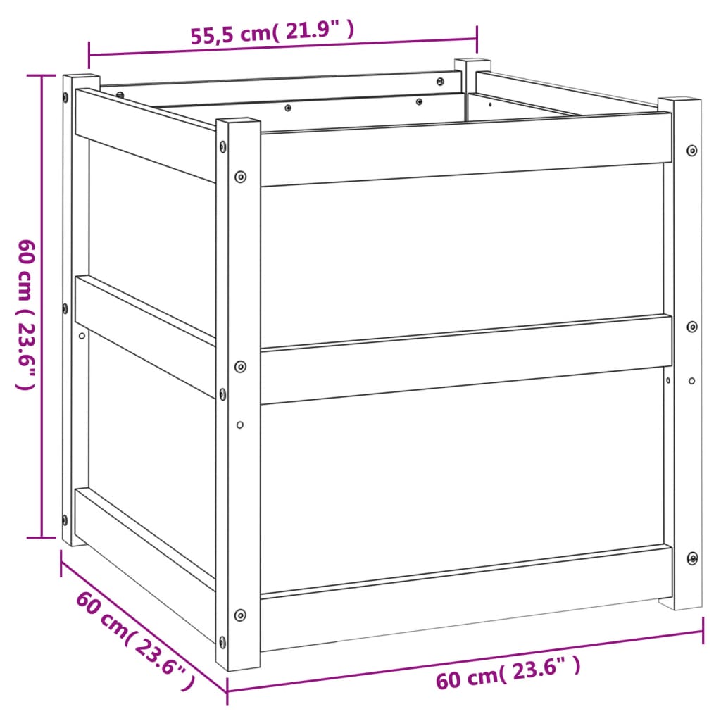Jardineras De Exterior 2 Uds Madera Maciza De Pino Marrón Cera