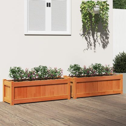 Jardineras De Exterior 2 Unidades Madera Maciza De Pino