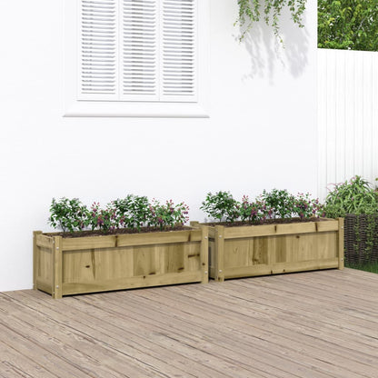 Jardineras De Exterior 2 Unidades Madera Maciza De Pino