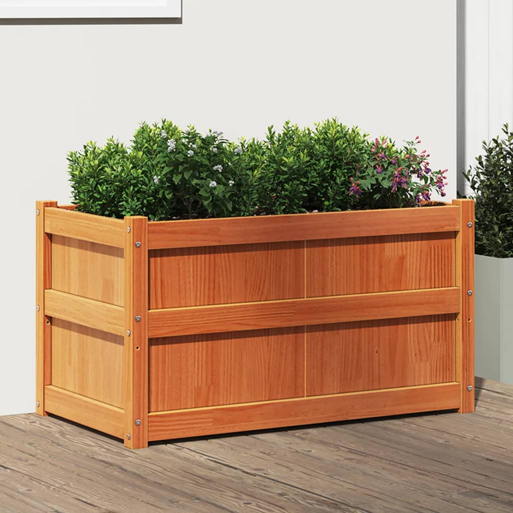 Jardineras De Exterior 2 Unidades Madera Maciza De Pino