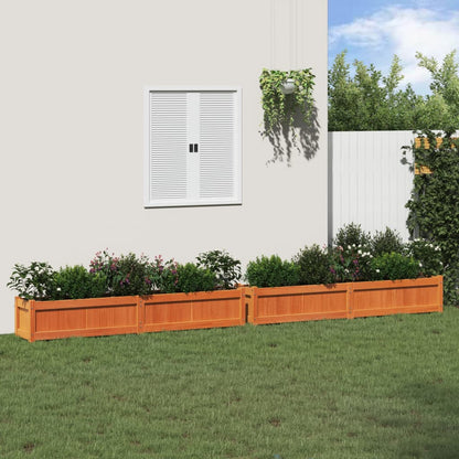 Jardineras De Exterior 2 Uds Madera Maciza De Pino Marrón Cera