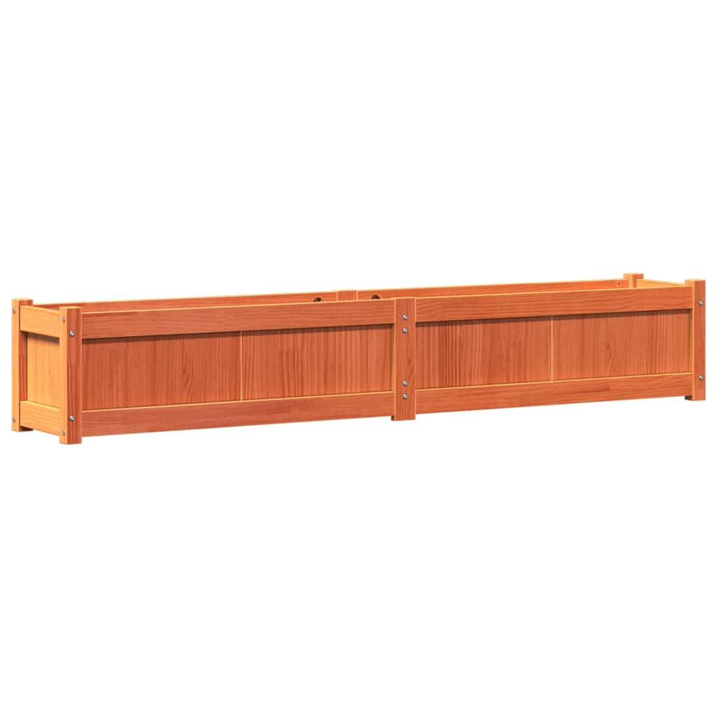 Jardineras De Exterior 2 Uds Madera Maciza De Pino Marrón Cera